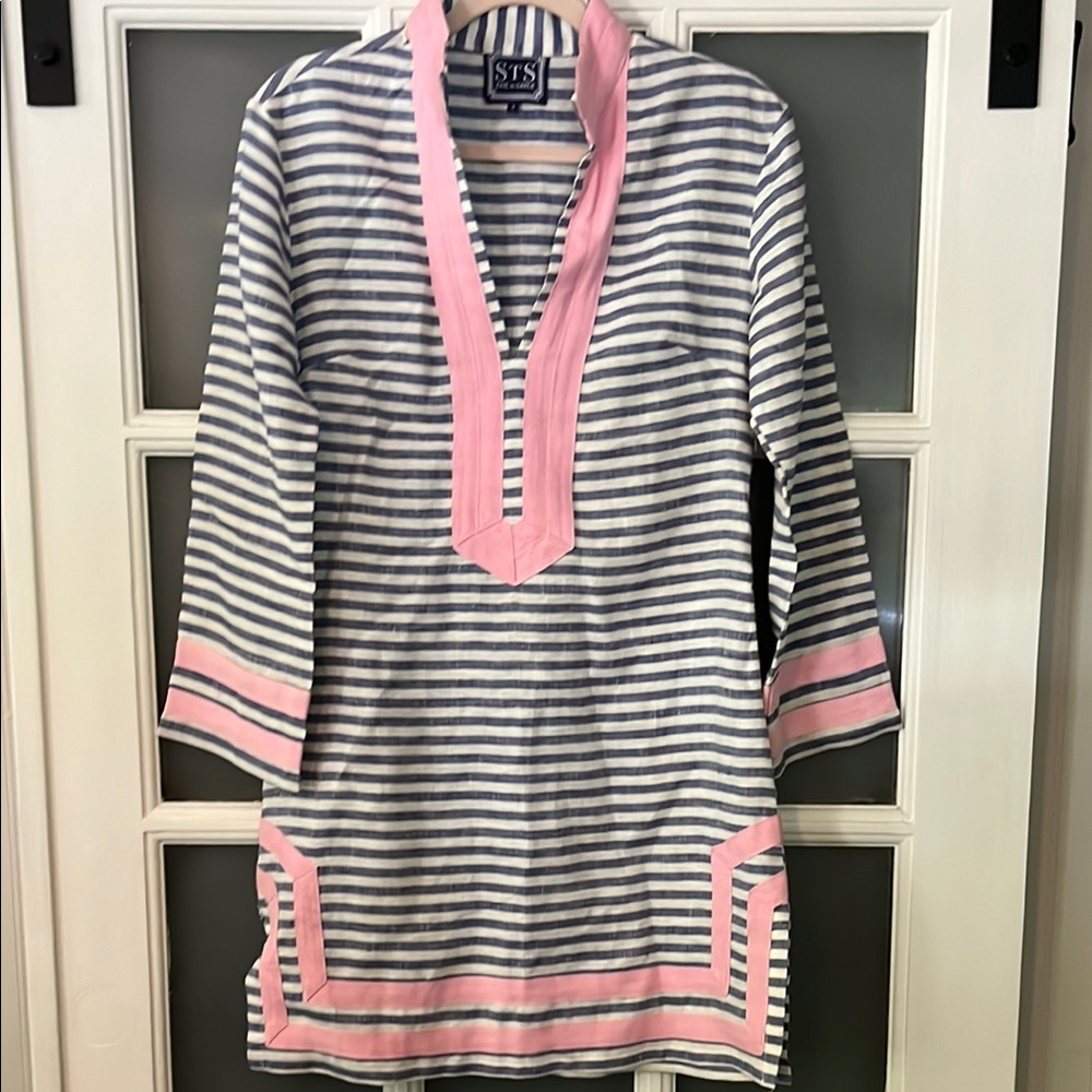Sail to Sable Navy and White Striped Top